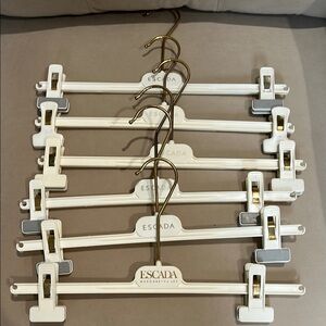 Escada White and Gold pant Hangers Set of 6!